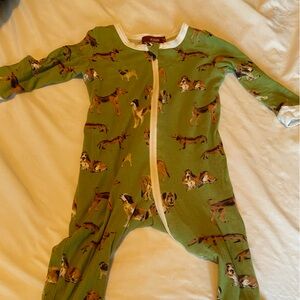 Milkbarn Green Dog Print Bodysuit